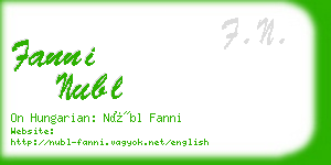 fanni nubl business card